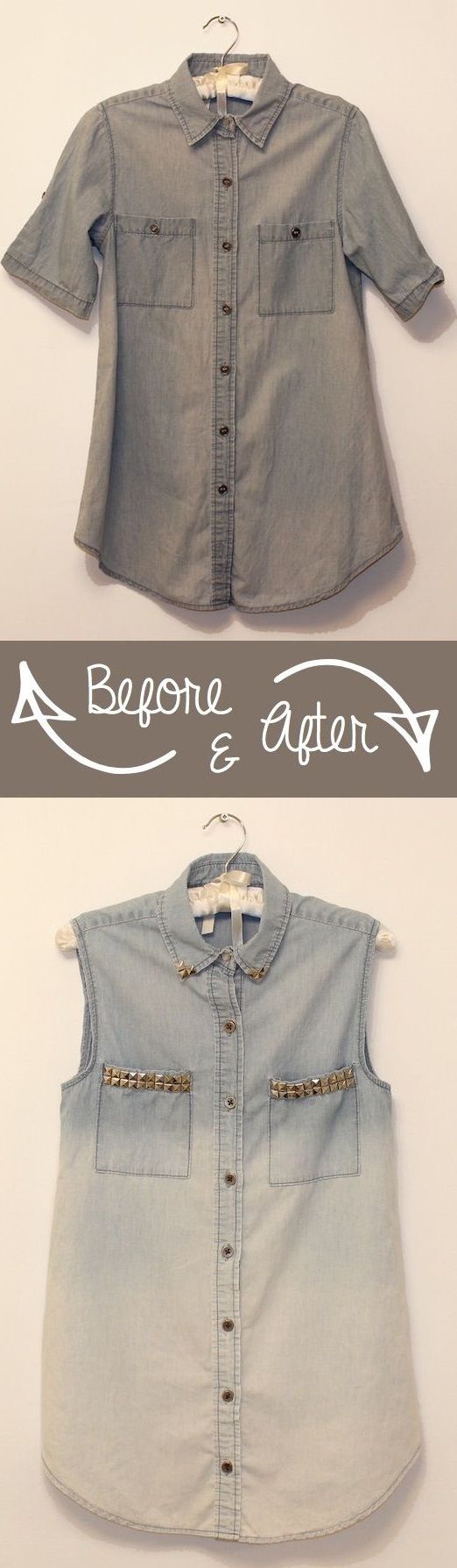 Bleached ombre denim shirt