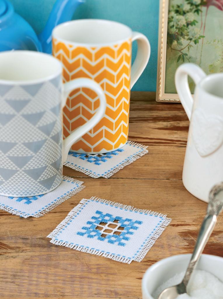 Hardanger embroidery coasters - Free sewing patterns - Sew Magazine