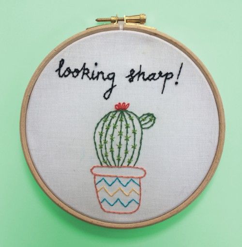 Cactus Embroidery Hoop (see blog post for instructions)