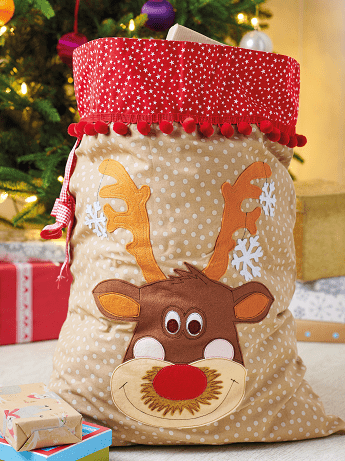 Sew 142 Christmas 20 Reindeer Sack - Magazine Templates - Sew Magazine